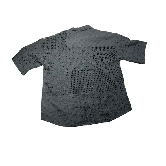 NWT Rails‎ Yuri Black Eyelet Shirt Short Sleeve Oversize Womens Small $27 - Picture 3 of 9